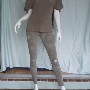 Ankle Skinny Distressed Camo Jeans, 26